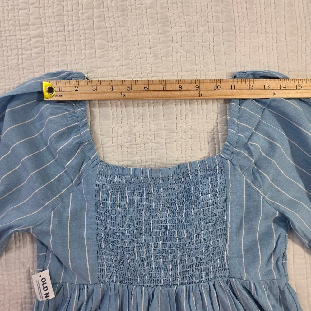 Old Navy Striped Sweetheart Peplum Top Blue White Women Medium New With Tags NWT